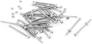 M2x30mm Hex Socket Head Knurled Cap Screws Bolts Nuts Set 30Pcs