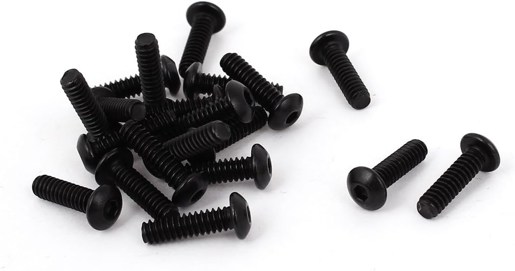 6#-32 x 1/2" UNC Alloy Steel Hex Socket Button Head Screws Black 20Pcs