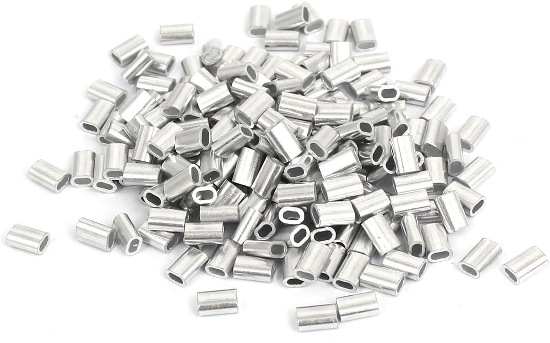 M1.5 Wire Rope Aluminium Ferrule Fittings Loop Cable Crimps 200 Pcs