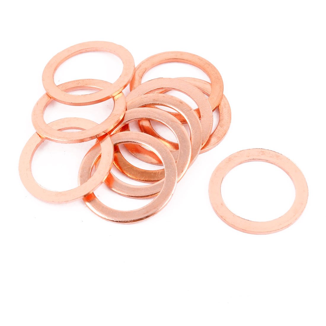 10pcs 30mm x 22mm x 2mm Flat Ring Copper Crush Washer Sealing Gasket Fastener