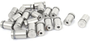 Frameless Glass 16mm x 25mm Stainless Steel Standoff Pins Clamp 20pcs