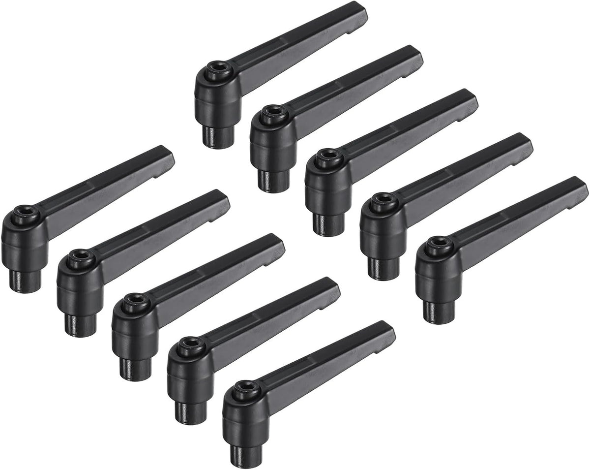 10pcs Clamping Lever Adjustable Handles M8 Metric Female Thread Level Handle Hand Knobs Quick Release Black for Lathe Machinery