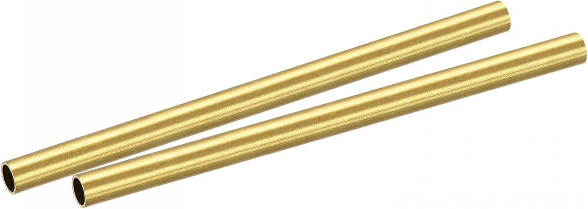 Brass Round Tube 6mm OD 0.5mm Wall Thickness 100mm Length Pipe Tubing 2 Pcs
