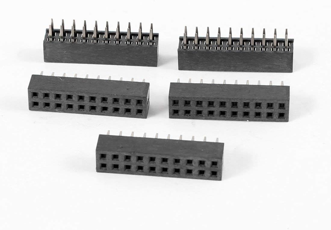 5pcs Straight Double Row 2mm Pitch 2 x 10 Pins Connector Female Header