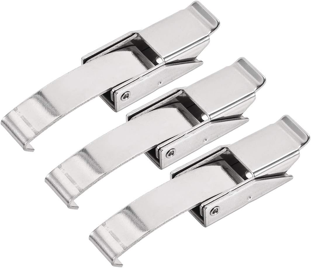3.39-inch SUS304 Stainless Steel Draw Toggle Latch with Spring-Steel Hook - 3 Pcs
