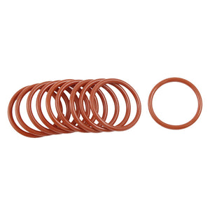 10 Pcs 28mm OD 2.5mm Thickness Dark Red Silicone O Rings Oil Seals Gasket