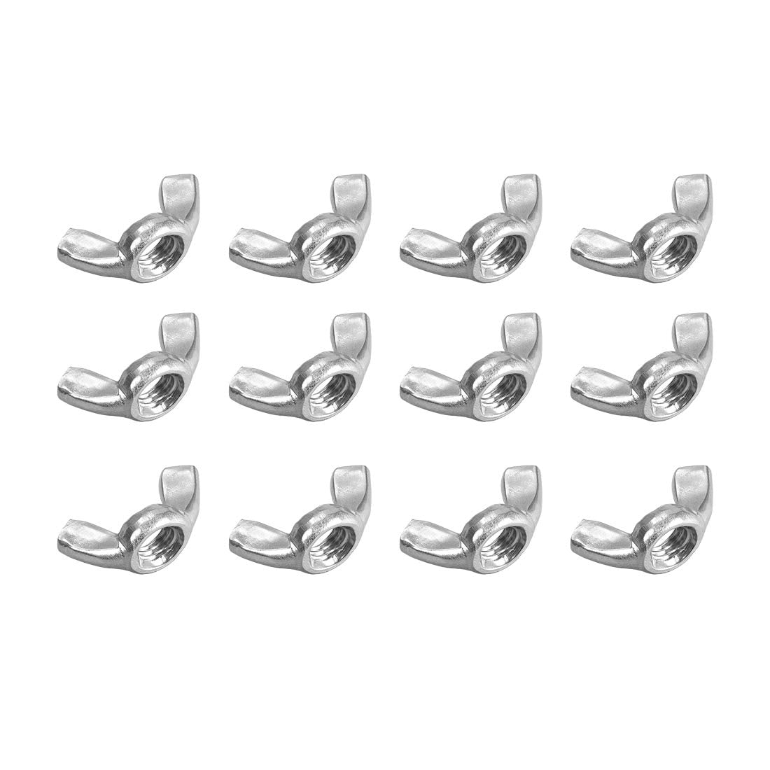 M8 Wing Nuts, Stainless Steel 201 Fasteners Parts Hurrican Screws Hand Twist Tighten Ear Butterfly Nut, 12pcs