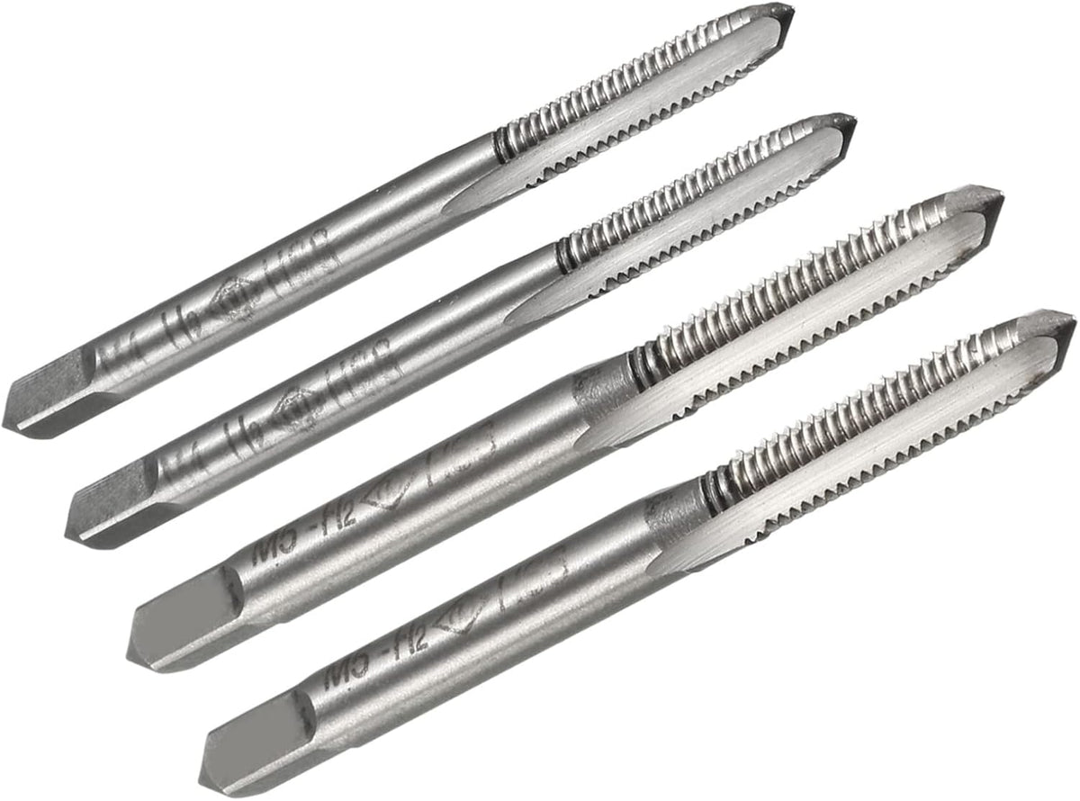 Metric Machine Tap Set M4 x 0.7mm and M5 x 0.8mm H2 High Speed Steel HSS Uncoated 3 Flutes Thread Tapping DIY Tool 4pcs