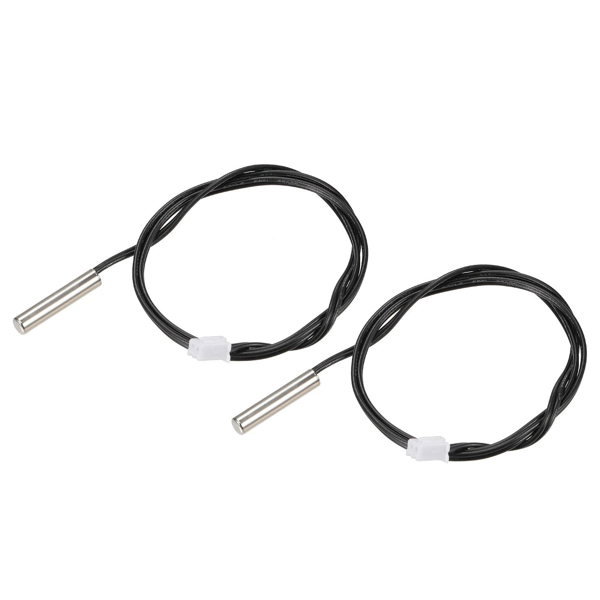 2pcs 10K 6x25mm Temperature Sensor Probe, Stainless Steel Thermal Probe Cable 50cm