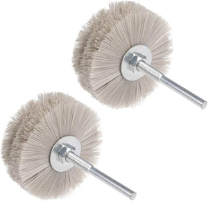 Nylon Wheel Brush 1000 Grits Abrasive Grinding Head with 6mm Threaded Shank 2 Pcs