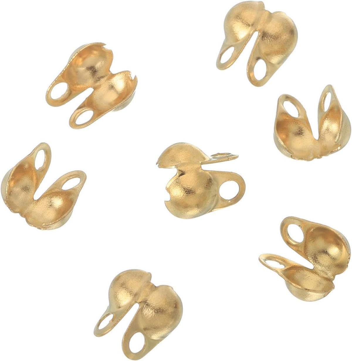 30 Pcs 3.2mm Gold Bead Tips Knot Covers, Modern Jewelry Making Cord Ends