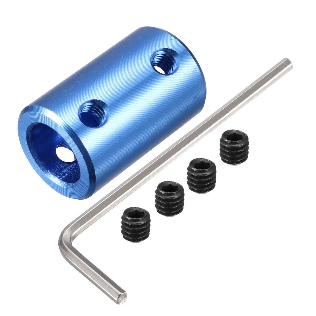 1/4 inch to 10mm Bore Rigid Coupling Set Screw L25XD16 Aluminum Alloy,Shaft Coupler Connector,Motor Accessories,Navy Blue