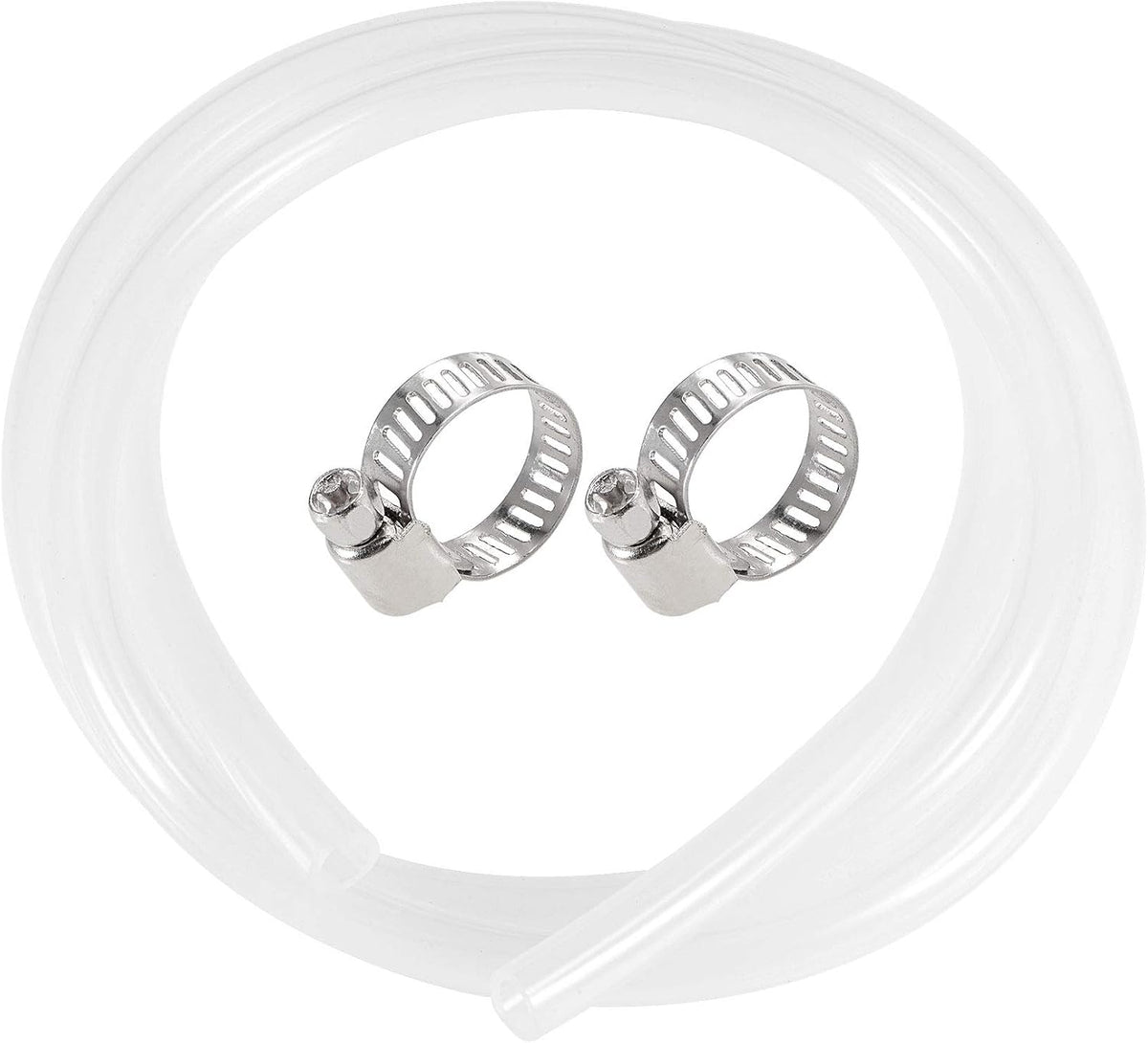 Silicone Tubing 5/16"(8mm) ID 1/2"(12mm) OD 5ft(1.5m) Silicone Rubber Tube Air Hose Water Pipe Clear with Clamps