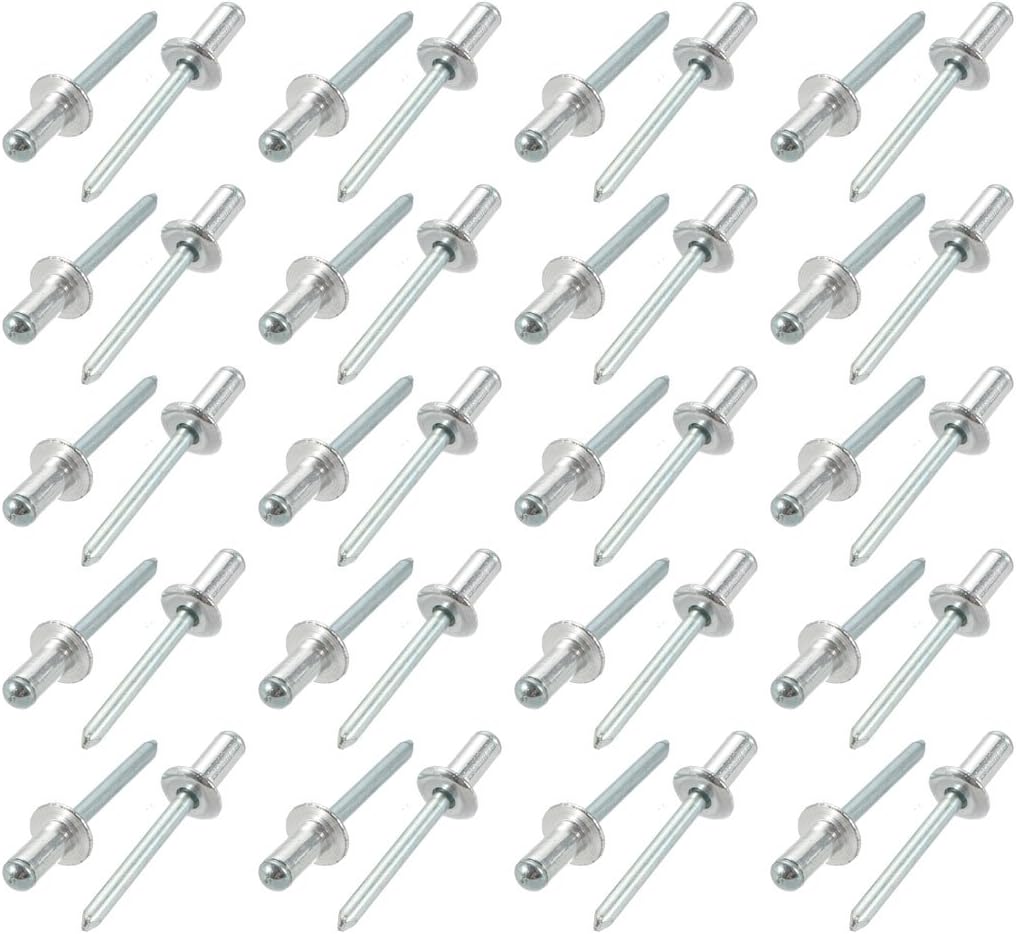 40 Pcs 6.4mm x 13mm Aluminum Open End Large Flange Blind Rivets