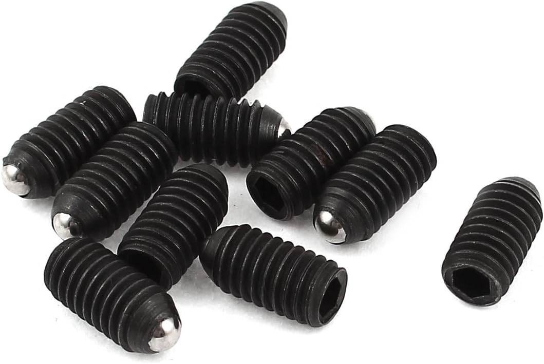 10 Pcs Rolling Ball Plunger Hex Socket Set Screw M6x10
