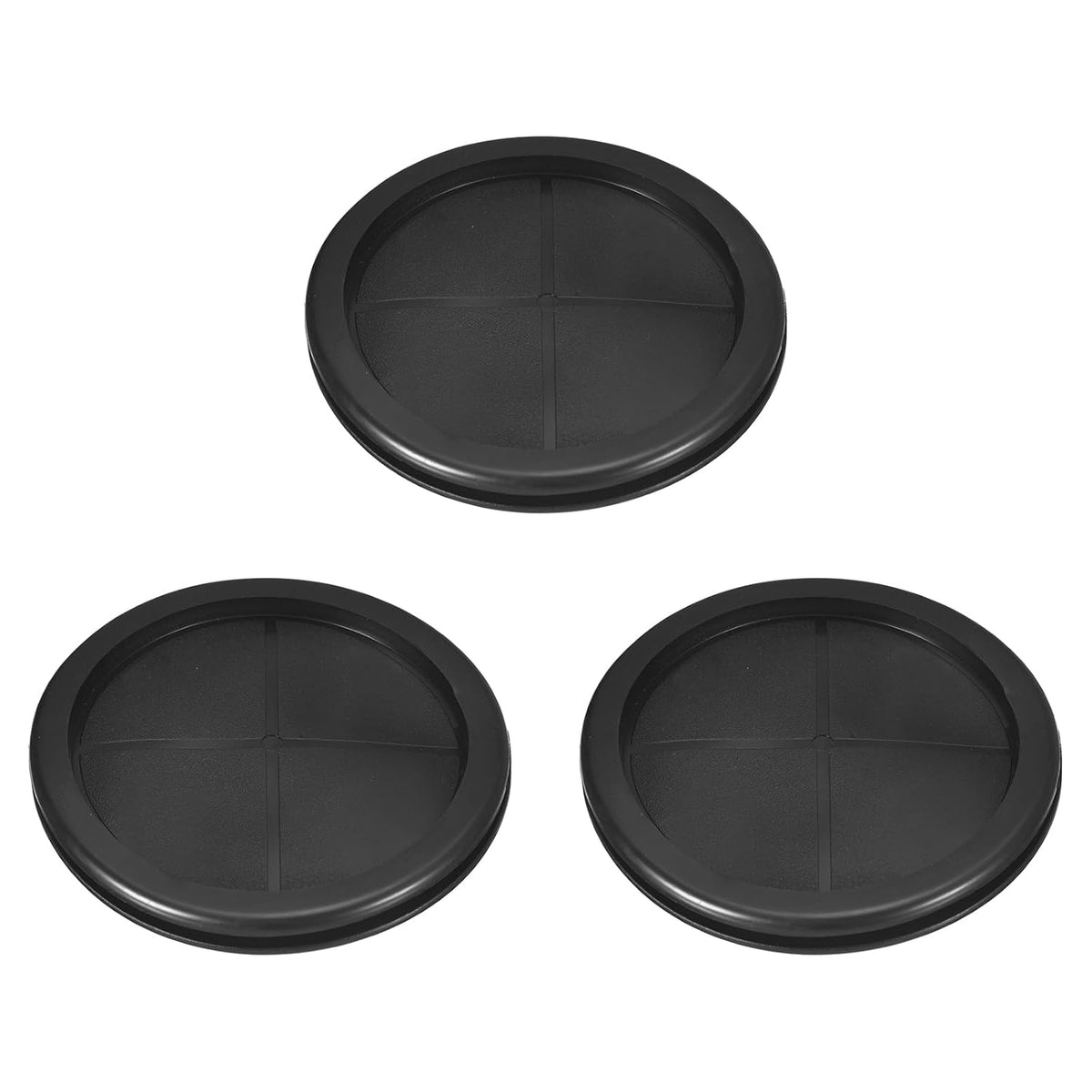 3Pcs Rubber Grommets 3-15/16" (100mm) Drill Hole, 3-9/16" (90mm) ID Double Sided Hole Plugs Ring Gasket for Firewall Cable Wire Protecting, Black