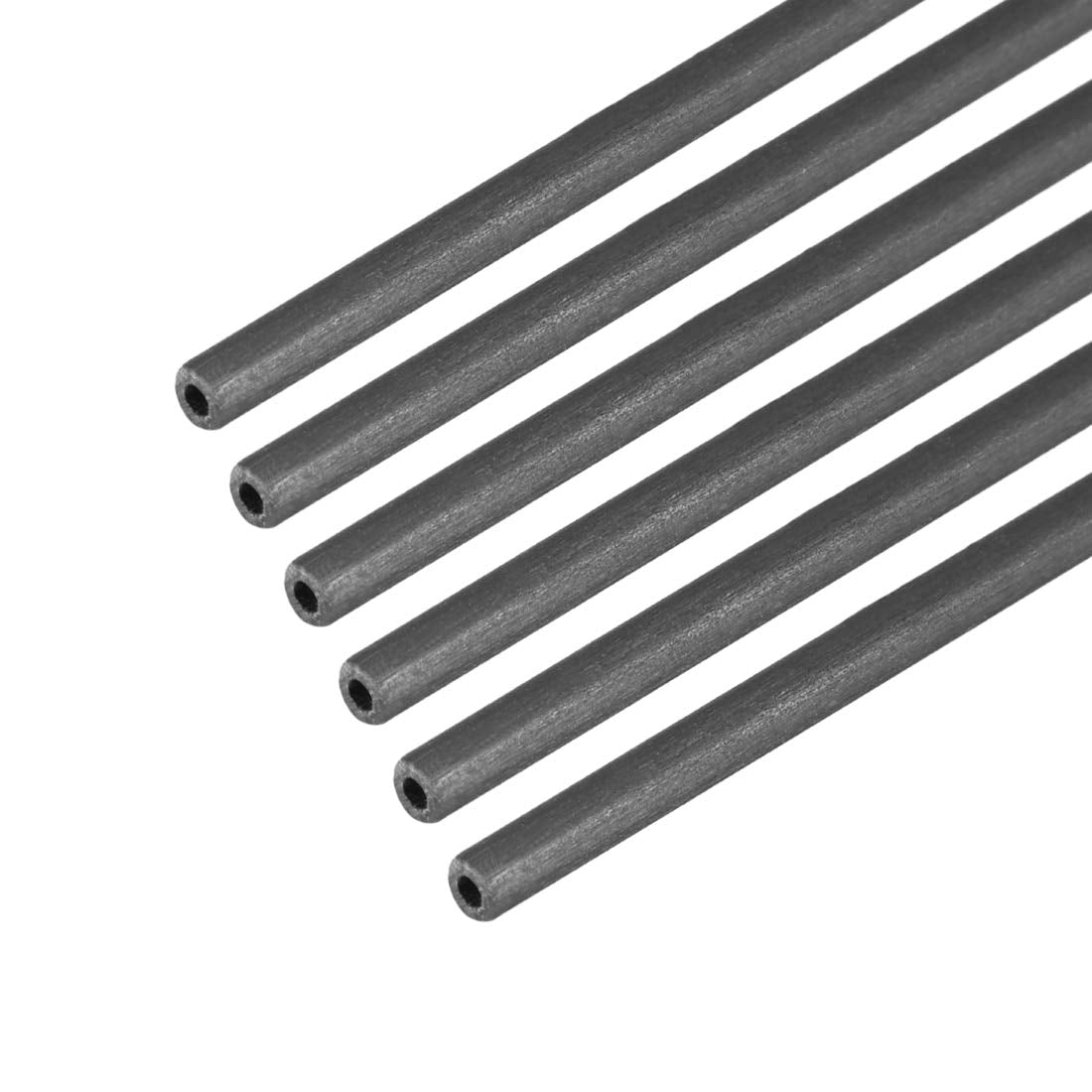Carbon Fiber Round Tube 2mm x 1mm x 400mm Carbon Fiber Wing Pultrusion Tubing for RC Airplane Quadcopter 6pcs
