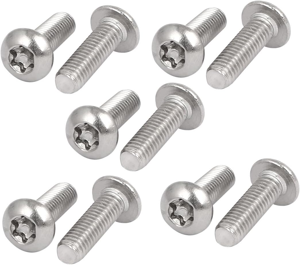 M5x16mm 304 Stainless Steel Button Head Torx Security Tamper Proof Screws 10pcs