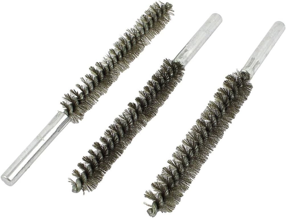 16cm Long 15mm Diameter Stainless Steel Wire Tube Cleaning Brush 3 Pcs