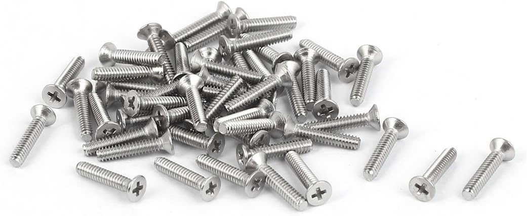a16051600ux0407 Phillips Machine Screw M1.6x8mm 316 Stainless Steel Flat Head Phillips Machine Screws Blots 50 Pcs