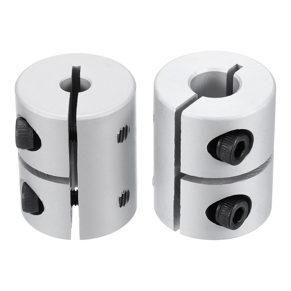 2pcs Shaft Coupling 5mm to 8mm Aluminium Single Split Clamping Coupling, Rigid Stepper Motor Wheel Coupler Joint Connector for DIY Model, 3D Printers