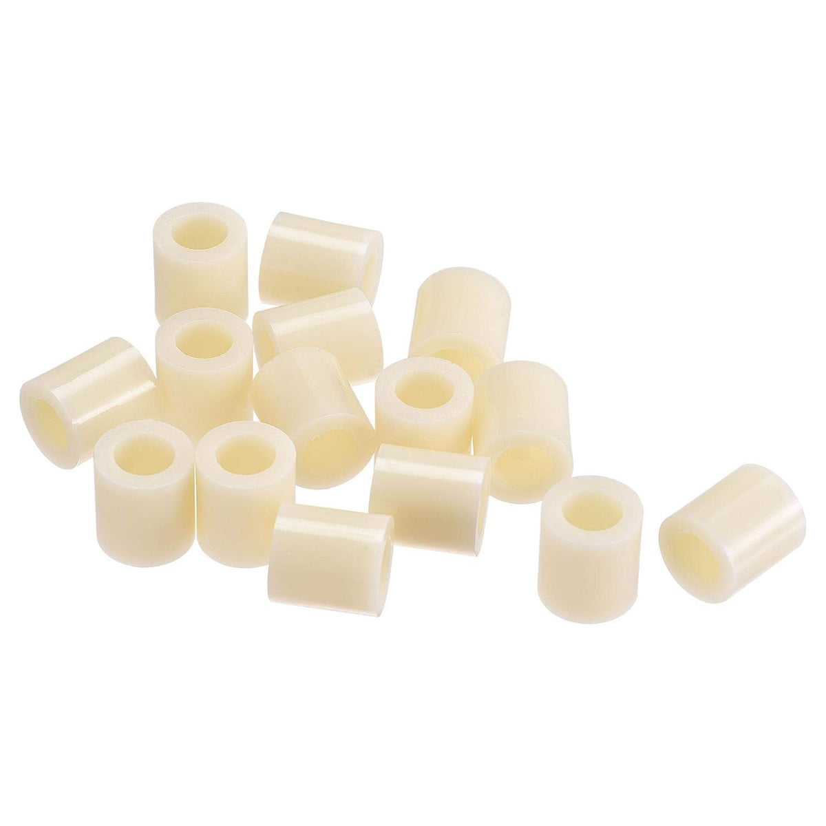 ABS Round Spacer Washer ID 8.2mm OD 14mm Length 15mm Plastic Standoff for 3D Printer, TV Wall Mounting, Electrical Outlet, Beige, 250Pcs