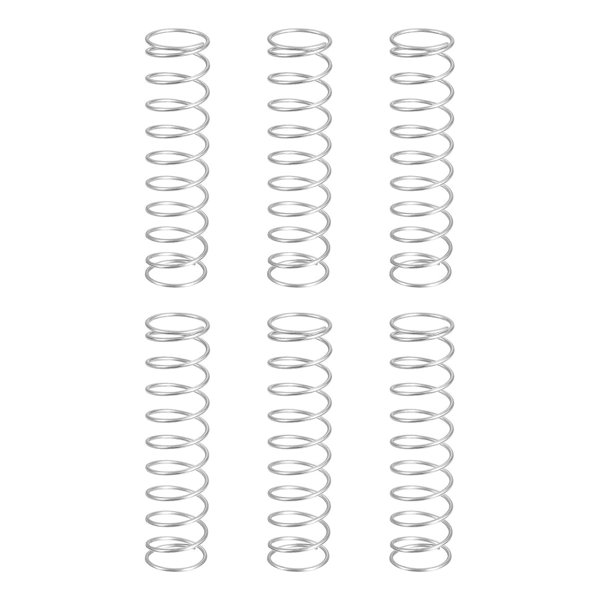 6Pcs Compression Springs, 1mm Wire Diameter x 15mm OD x 60mm Length 304 Stainless Steel Extension Spring Ballpoint Pen Pressure Springs for Shop Home Repairs, Silver