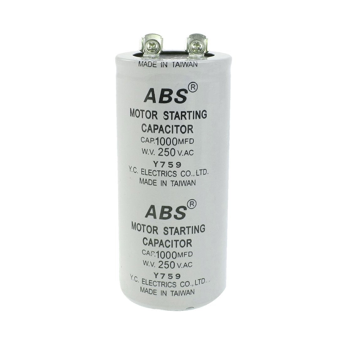 ABS 1000Mfd 1000Uf 250V Cylindrical AC Motor Starting Capacitor