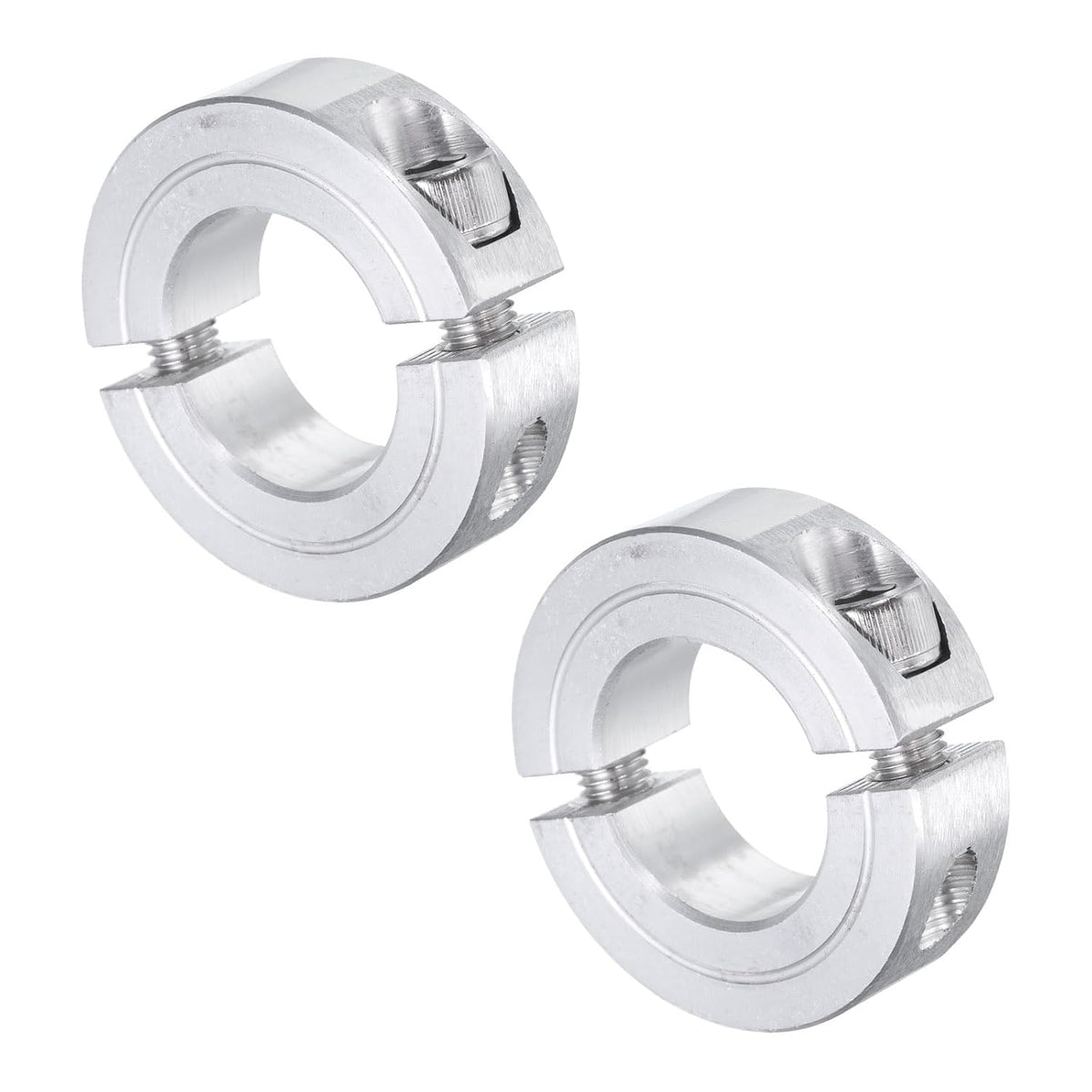 2pcs Double Split Clamp-On Shaft Collar for 7/8" Shaft, Two-Piece Clamping Collar, 1-5/8" OD, 1/2" Thickness, Aluminum Alloy Set Screw Split Collar Clamp