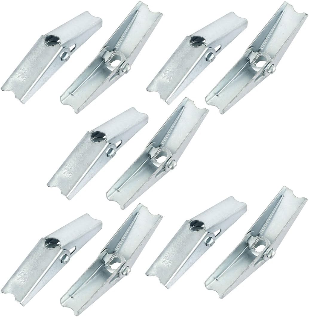 5/16-inch Dia Female Thread Spring Loaded Hollow Wall Anchor Toggle Wing Nut 10pcs
