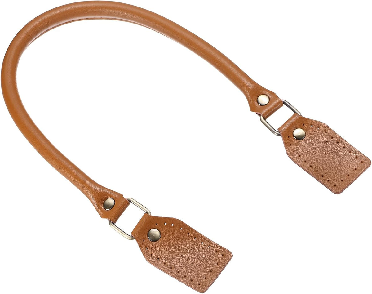 Purse Straps, 20 Inch Genuine Leather Strap, Leather Purse Handles Handbag Handles Replacement for Mini Pouch, DIY Handcrafted Bag Making Accessories, Light Brown