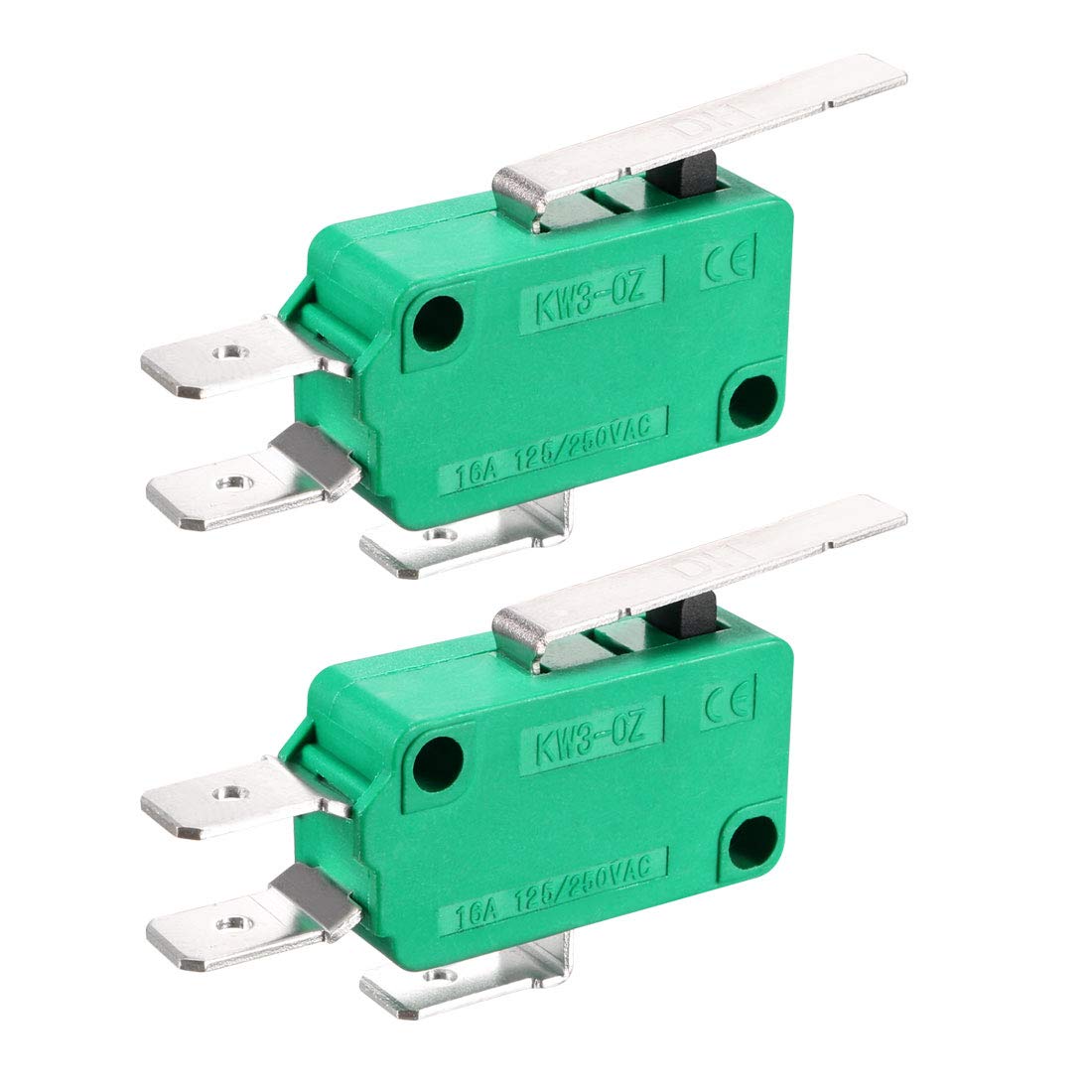 2PCS KW3-OZ 16A 125/250VAC SPDT NO NC Hinge Lever Type Micro Limit Switches