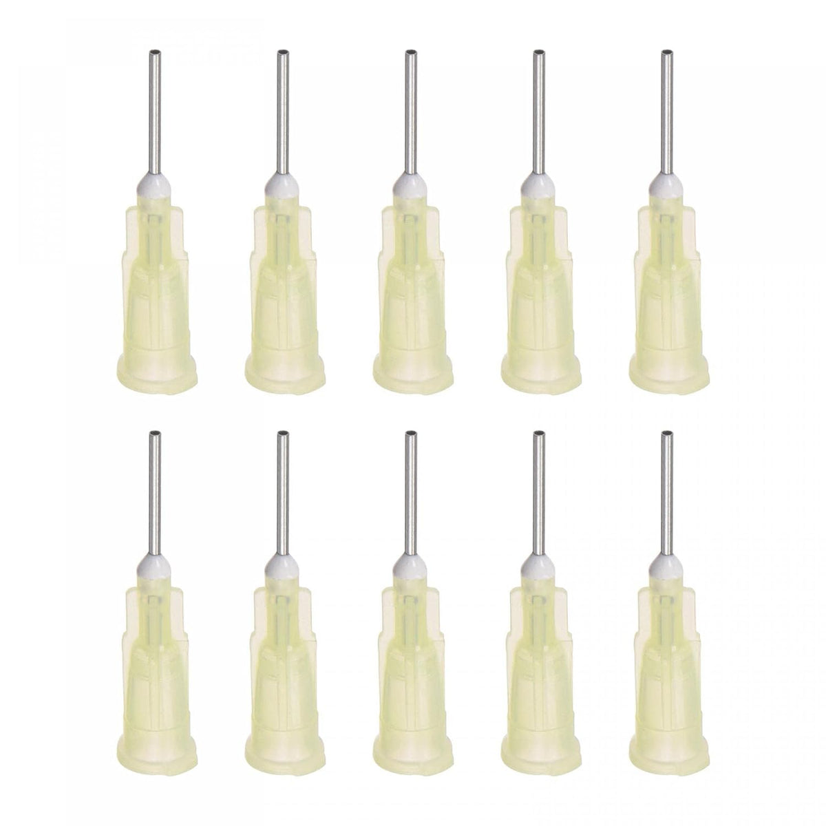 Industrial Blunt Tip Dispensing Needle with Luer Lock for Liquid Glue Gun, 19G 1/2", 10 Pcs (Light Yellow)