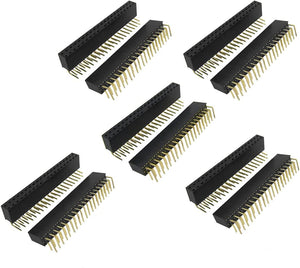 10 Pcs 2x20 Pin 2.54mm Pitch Dual Row Right Angle Female Headers
