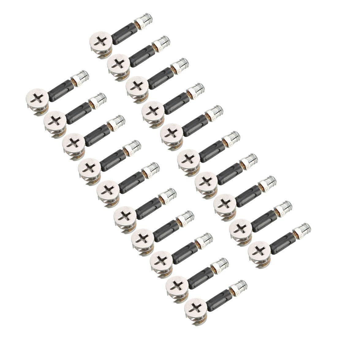 3-in-1 Furniture Connecting Kit 15mm OD Cam Fitting, M6x35mm Dowel Screws, 8mm OD Pre-Inserted Nut 20 Sets