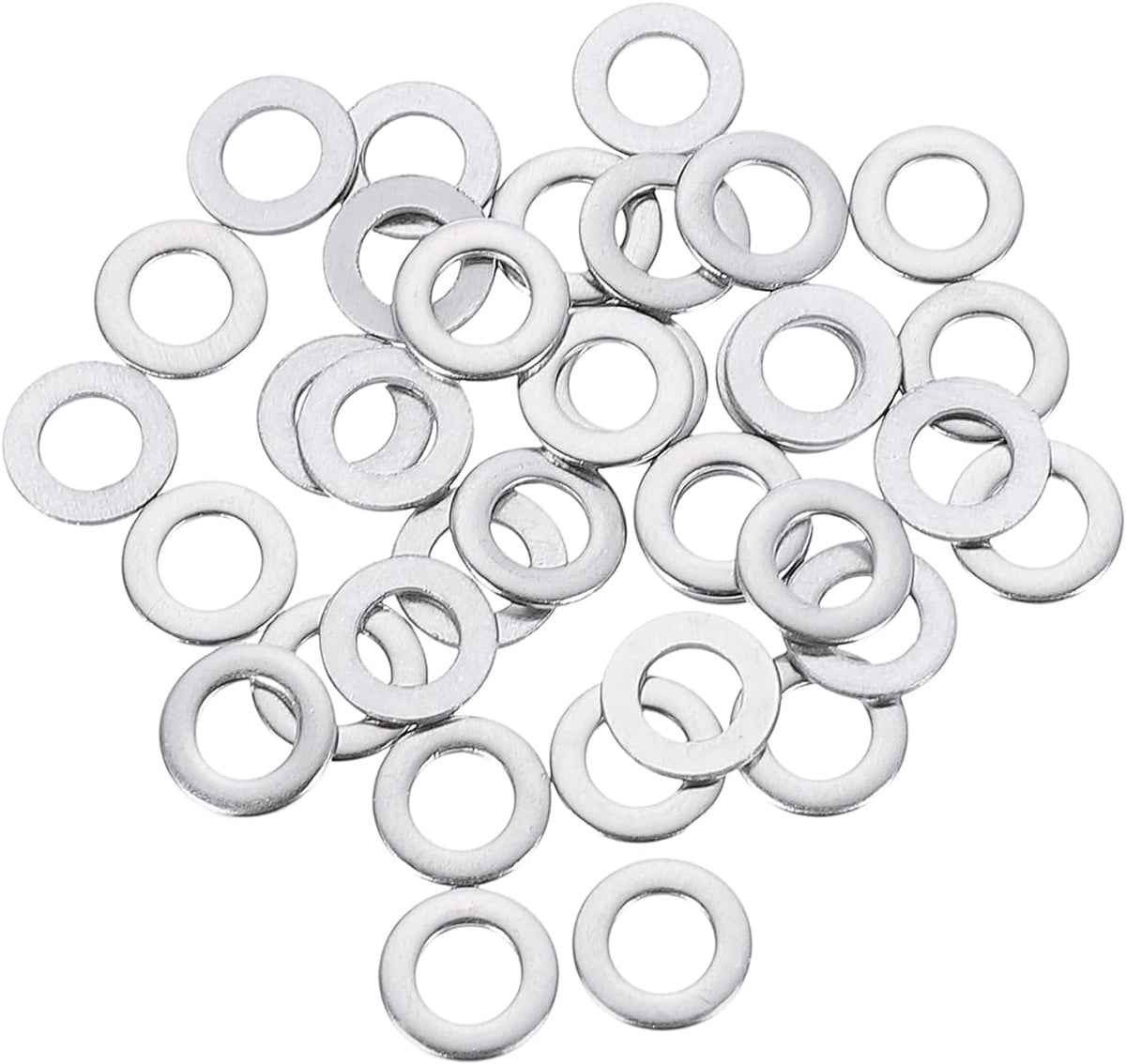 50 Pcs M5 Flat Washer, 5x10x1mm Thickened 304 Stainless Steel Flat Spacers for Screw, Bolt, Automotive, Industrial Machinery