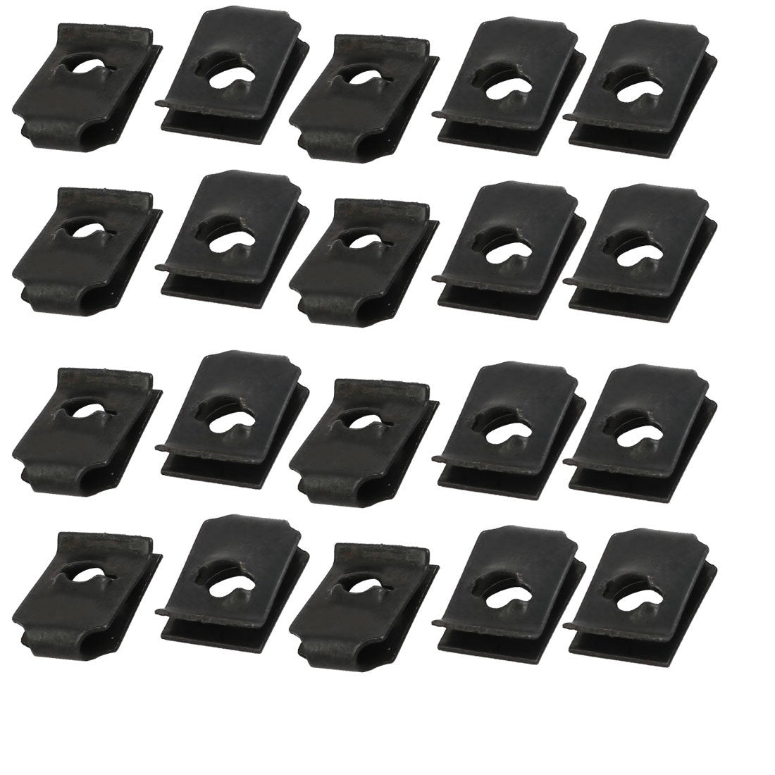 20pcs Spring Steel Speed Fastener U Nut Clip Black for M4 / ST3.5 Screw Bolt