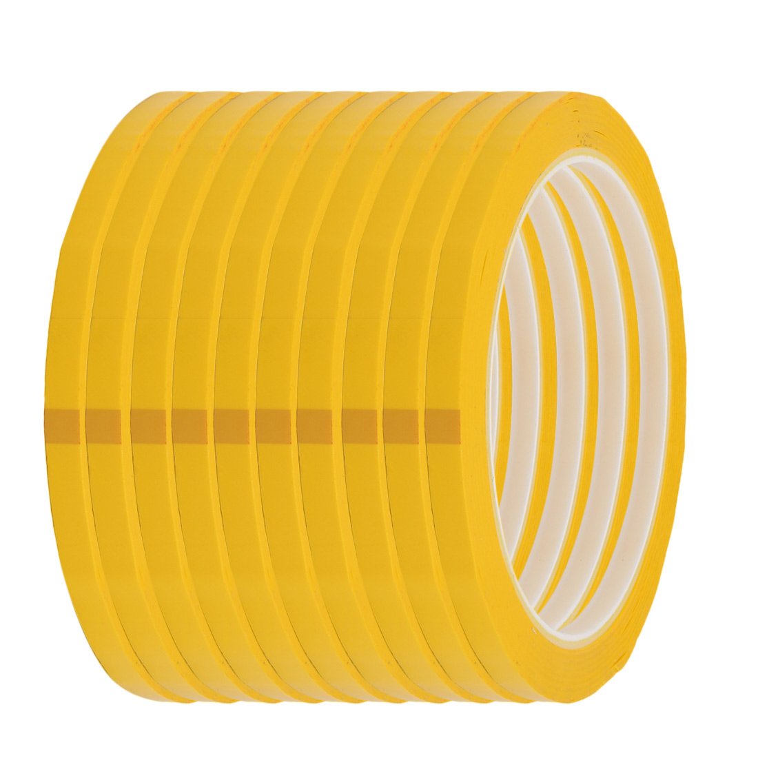 10Pcs 5mm Wide 50 Meter Long PET Self Adhesive Electrical Insulation Tape Yellow