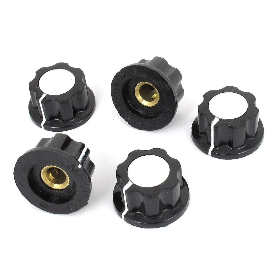 a14071800ux0081 5 Piece Adjustable Turn 19 mm Top 6 mm Shaft Insert Diameter Potentiometer Rotary Knobs