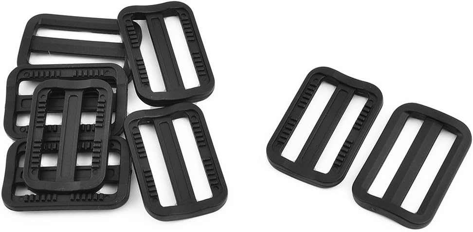LinkMejor Plastic Adjustable Backpack Bag Glide Fastener Buckle 38mm Strap Width 8pcs