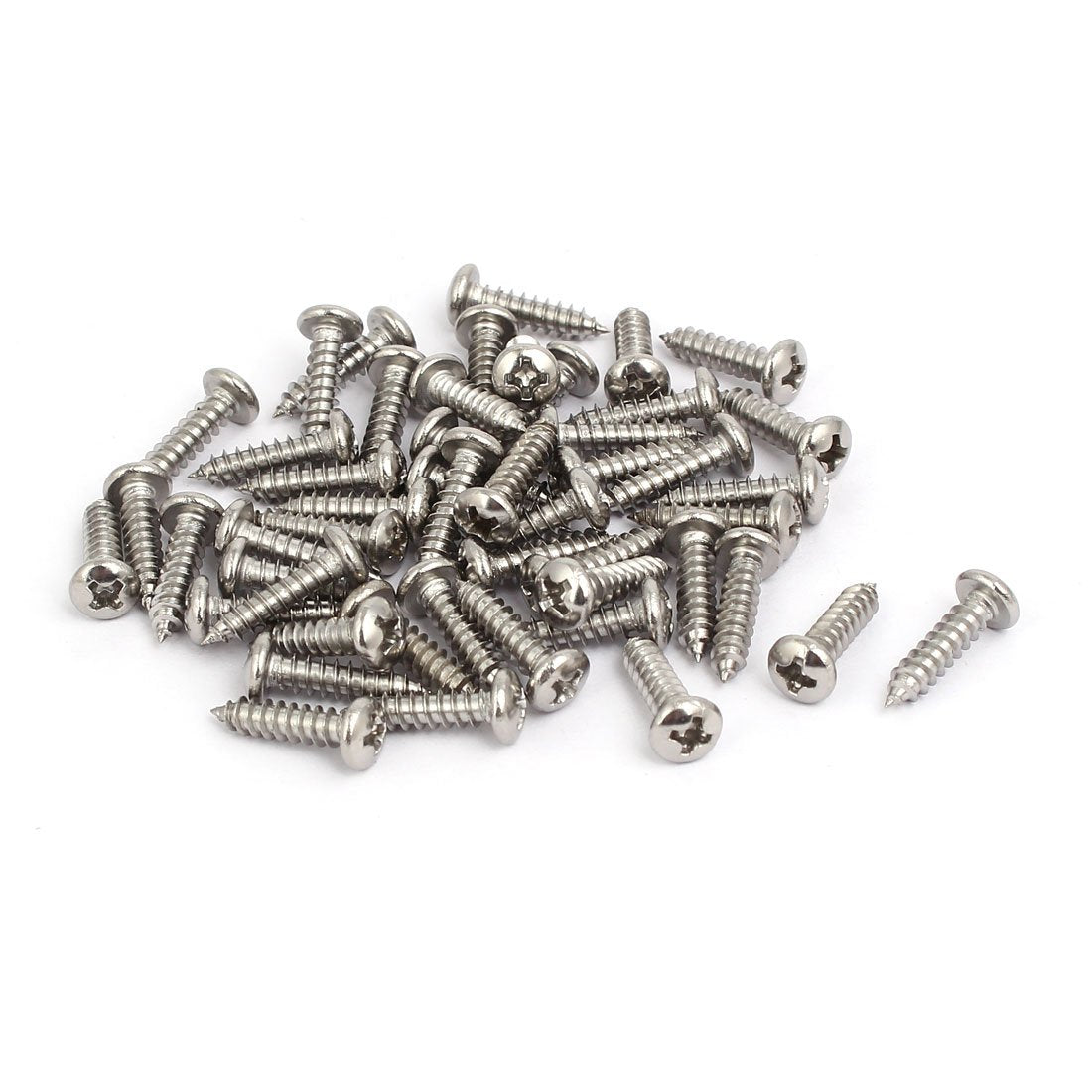 M4x16mm 304 Stainless Steel Phillips Round Pan Head Self Tapping Screws 50pcs