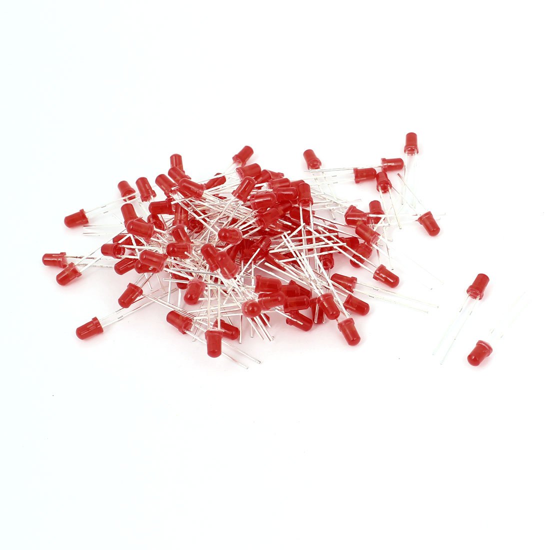 a14110500ux0035 110 Pieces Straw Hat 3 mm Diameter Red LED Lamp DC 6V, 0.12" Width, 0.91" Length