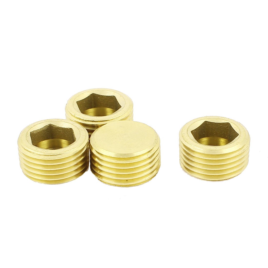 a15092200ux0088 Hex Socket Head Pipe Plug Coupling Adapter 1/2BSP Male Thread 4Pcs, Sizenameinternal" ID, Metal