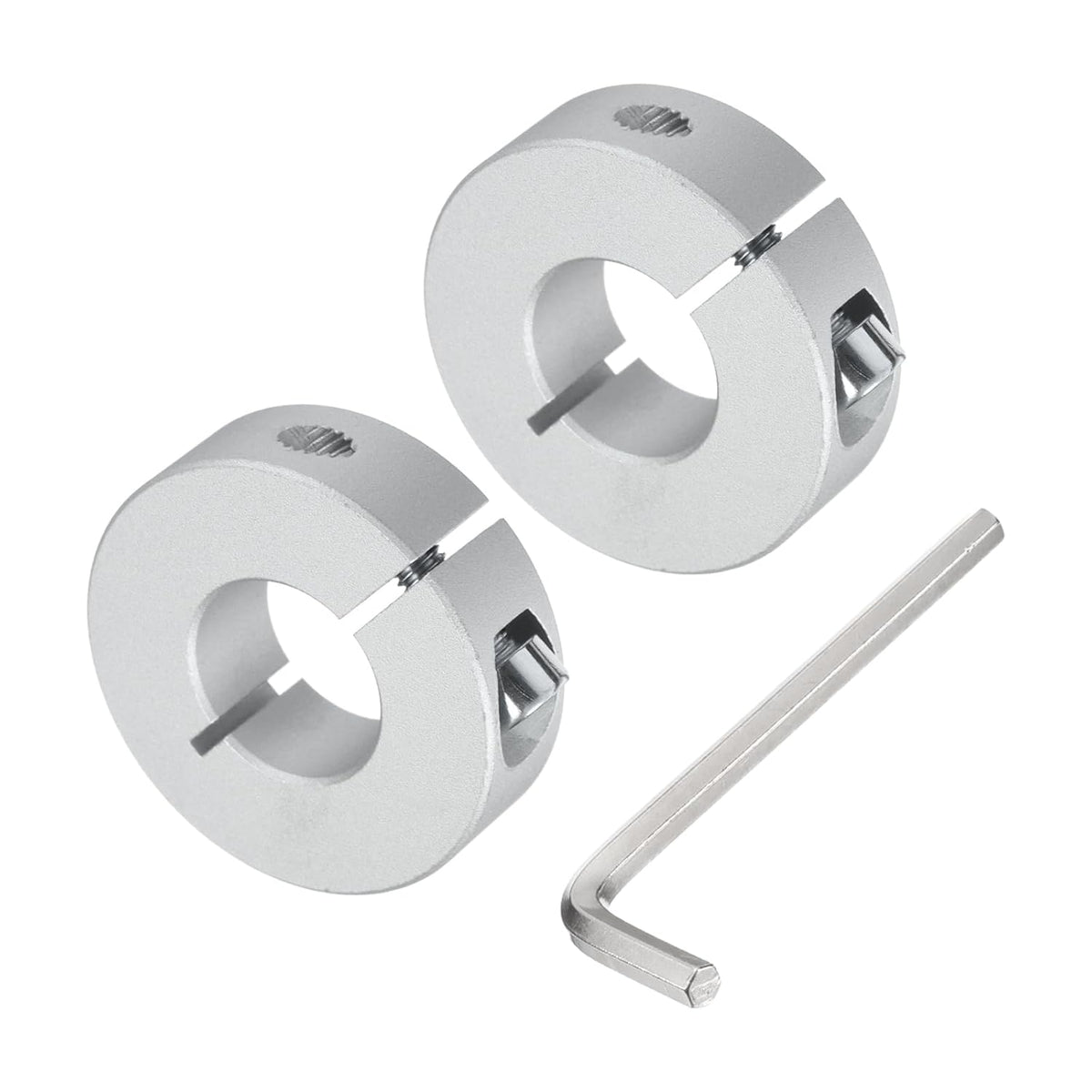 Single Split Shaft Collar Set for 18mm Shaft, One-Piece 2pcs Clamping Collars 40mm OD, 12mm Thickness, Aluminum Alloy Clamp-On Collar with M5 Set Screws and a Wrench