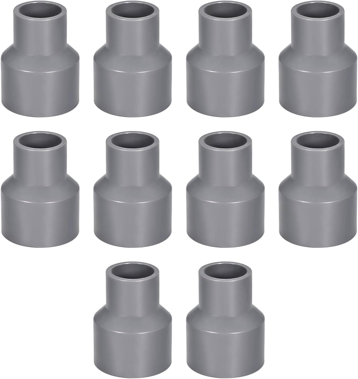 PVC DWV Reducing Coupling Schedule 40 Gray 20mm x 32mm Socket 10Pcs