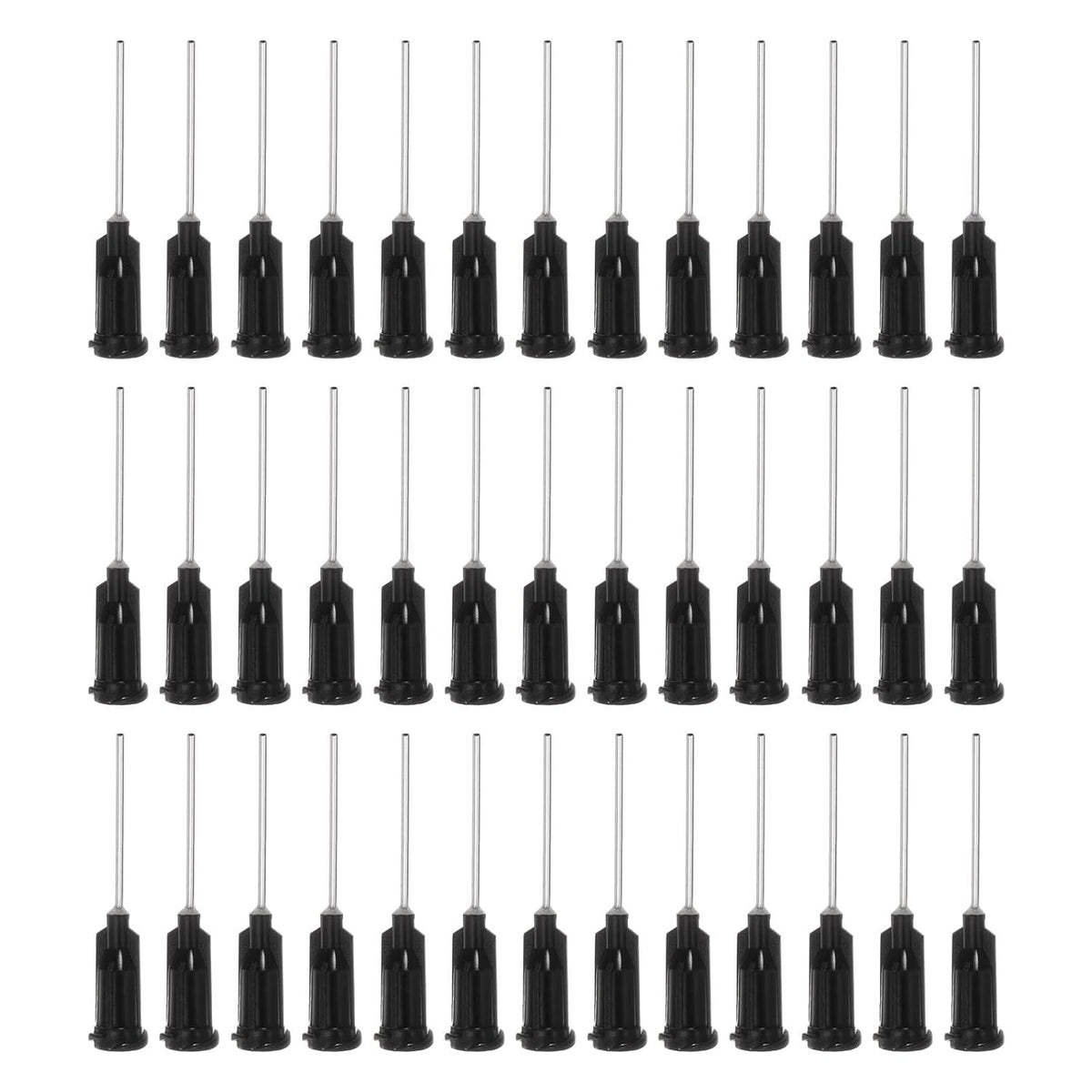 Industrial Blunt Tip Needle 19G 1 Inch Length with Luer Lock Screw Interface Connector, Dispensing Needle for Liquid Glue Gun, 40 Pcs (Black)