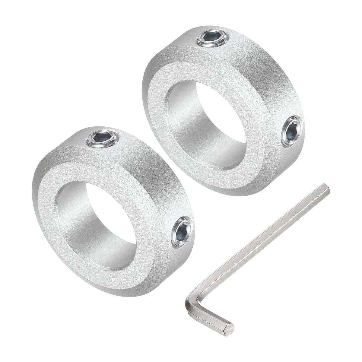 Set Screw Shaft Collar for 18mm Shaft, 2pcs Clamping Collars 32mm OD, 10mm Thickness, Aluminum Alloy Clamp-On Collar with M6 Set Screws and a Wrench