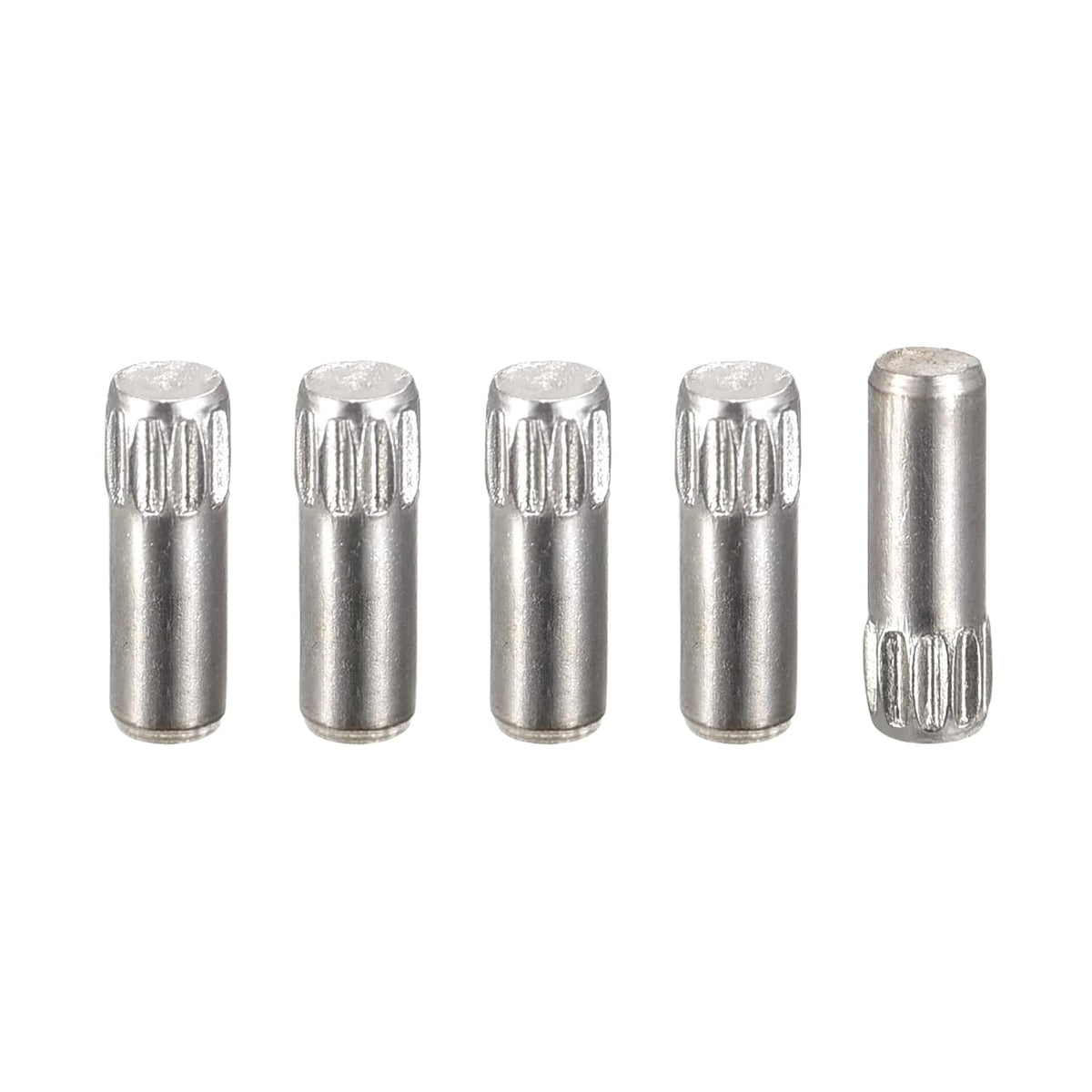 3x10mm 304 Stainless Steel Dowel Pins, 5Pcs Knurled Head Flat Chamfered End Dowel Pin, Wood Bunk Bed Shelf Pegs Support Shelves Fasten Elements