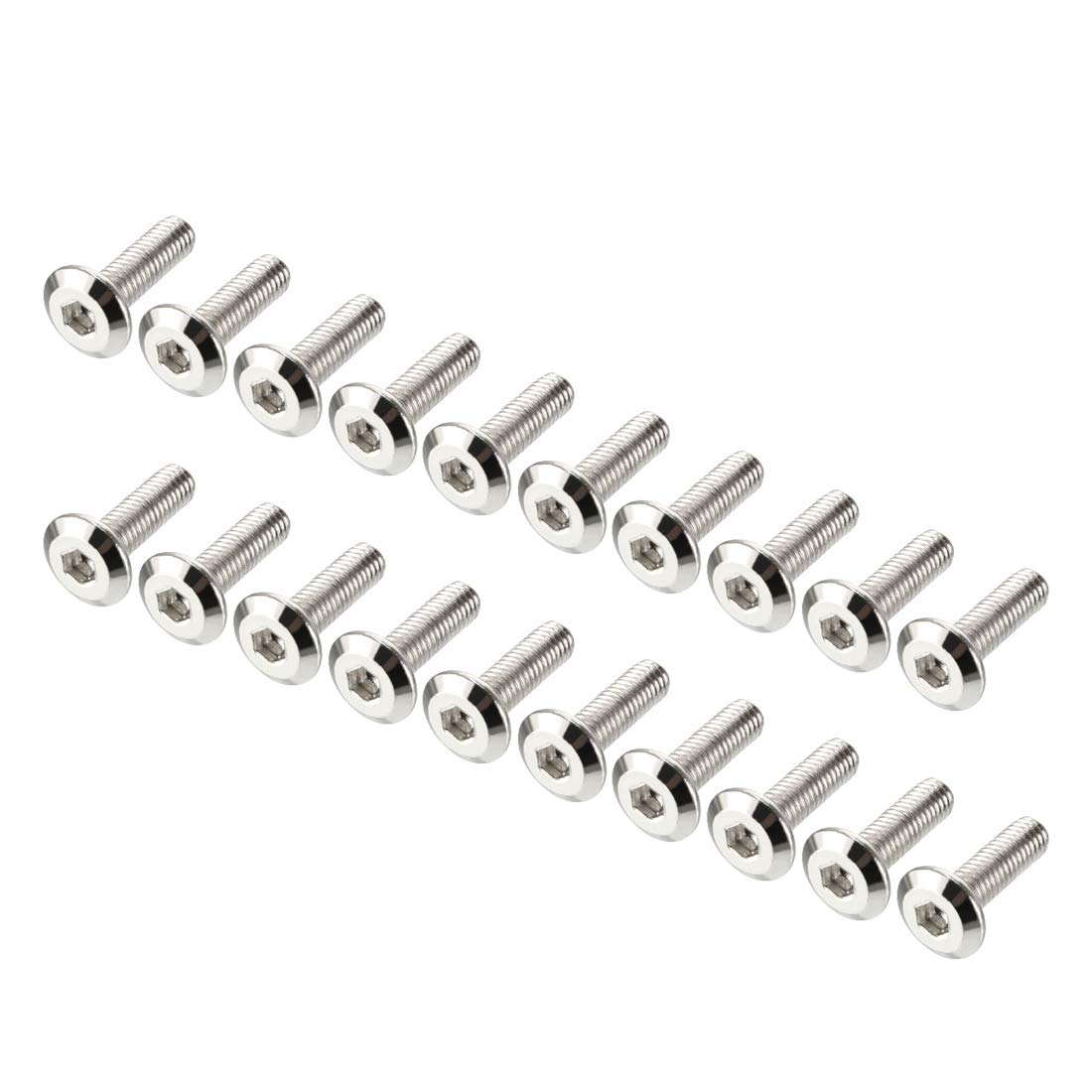 M6x20mm Furniture Bolts Hex Socket Screws Fastener Carbon Steel 20pcs