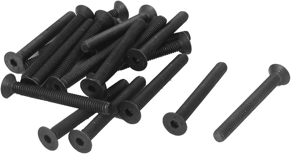 M4 x 35mm Metric Hex Socket Countersunk Head Screw Bolts Black 20PCS
